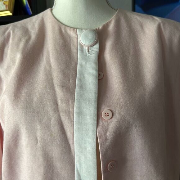 Talbots Size 12 Pink and white 80s vintage blazer - Picture 7 of 7